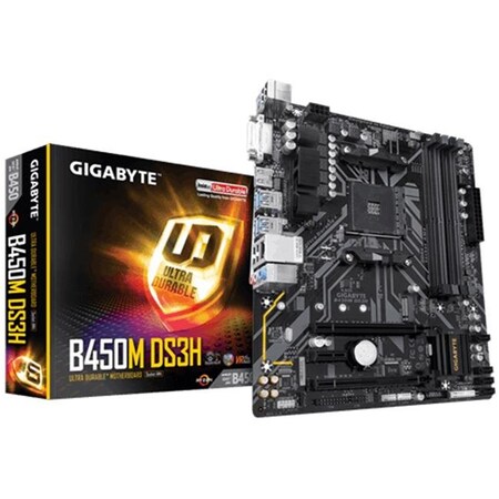 Gigabyte Gigabyte B450M DS3H Motherboard DS3H AMD Ryzen B450 64GB DDR4 DVI-D-HDMI PCI Express Micro ATX B450M DS3H